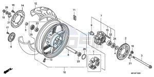 CBF1000T9 F / ABS CMF drawing REAR WHEEL