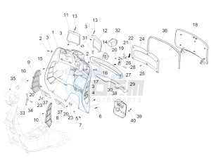 GTS 300 4T 4V IE ABS E3-E4 (NAFTA) drawing Front glove-box - Knee-guard panel