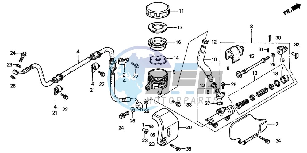 RR. BRAKE MASTER CYLINDER