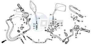 CBF500 drawing HANDLE LEVER/SWITCH/CABLE