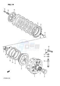 LT250R (E28) drawing CLUTCH (MODEL F G)