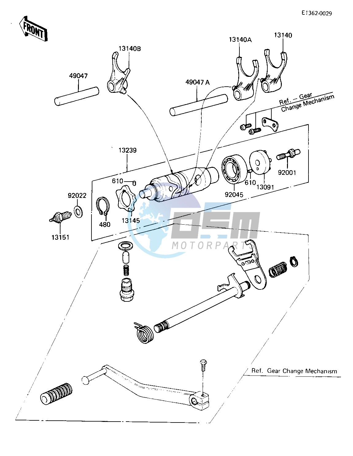 GEAR CHANGE DRUM & FORKS