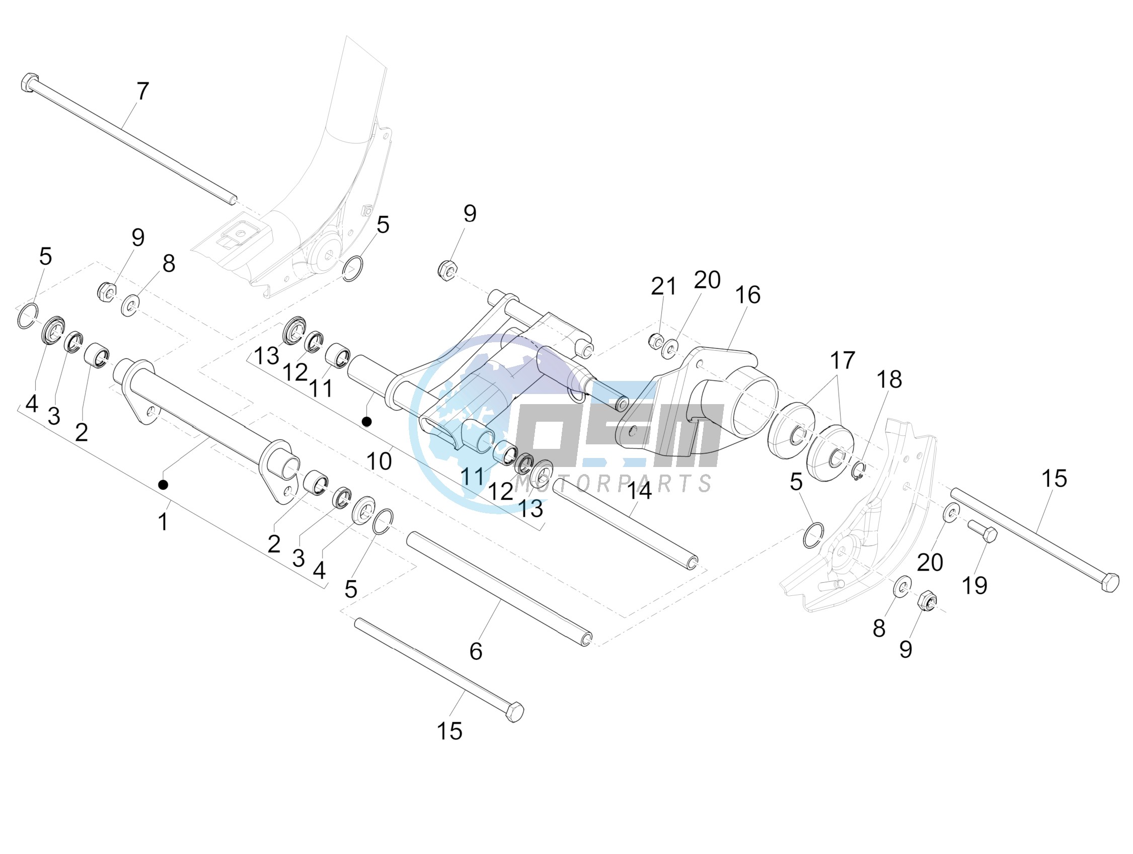 Swinging arm