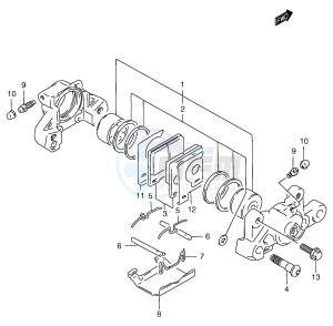 GSF1200 (E2) Bandit drawing REAR CALIPER (GSF1200T V W X Y ST SV SW SX SY)