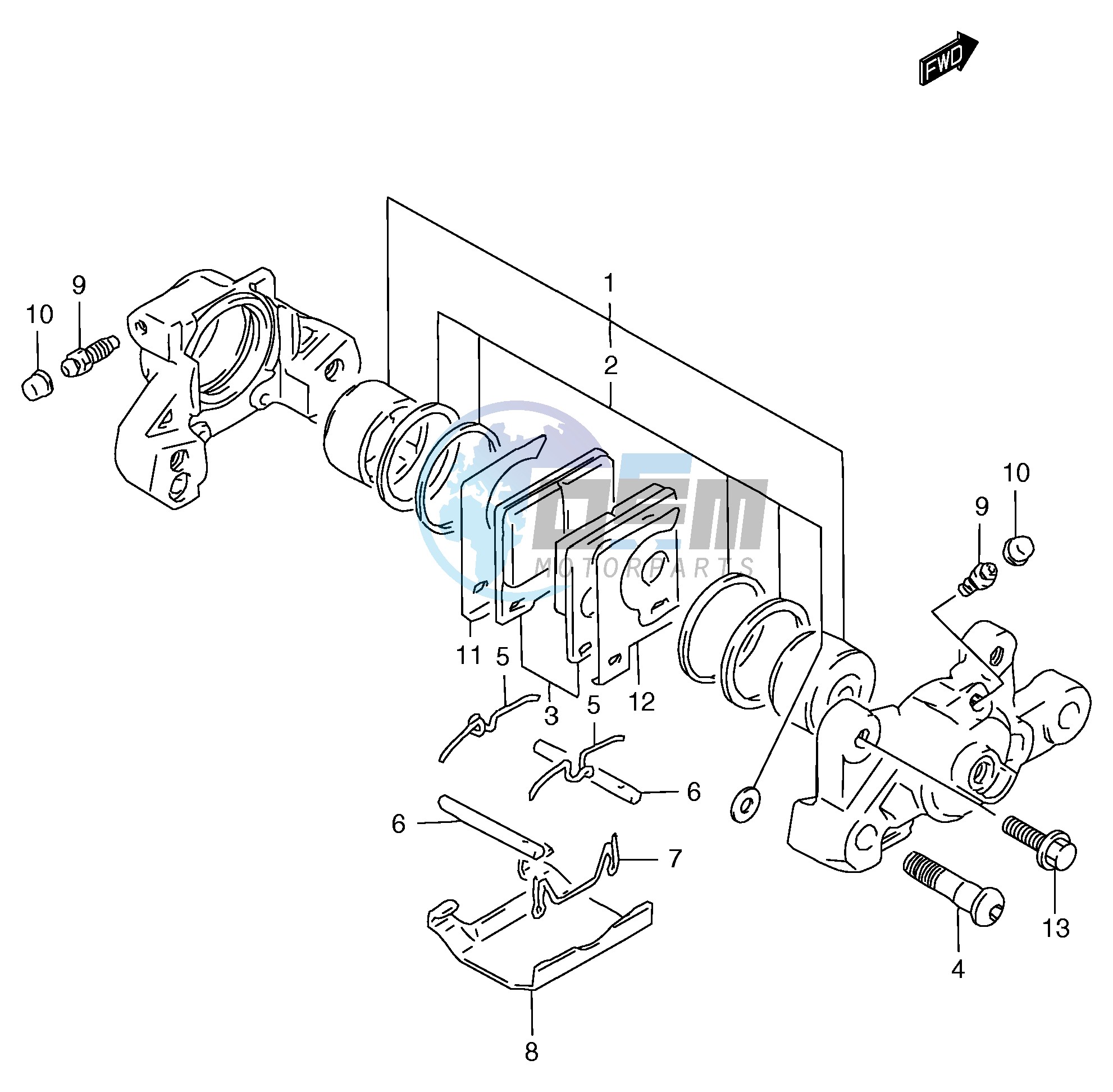 REAR CALIPER (GSF1200T V W X Y ST SV SW SX SY)