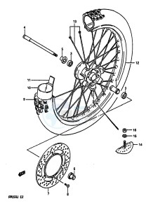 RM250 1988 drawing FRONT WHEEL