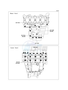 ZX 600 P [NINJA ZX-6R] (7F-8FA) P7F drawing CRANKCASE BOLT PATTERN