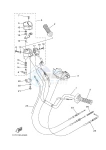 YFM450FWAD YFM45FGPAD GRIZZLY 450 EPS (1CTU 1CTV) drawing STEERING HANDLE & CABLE