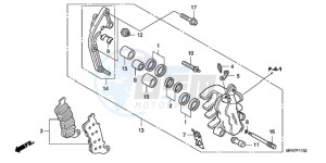 CB1000RA9 UK - (E / ABS MPH) drawing L. FRONT BRAKE CALIPER (CB1000RA)