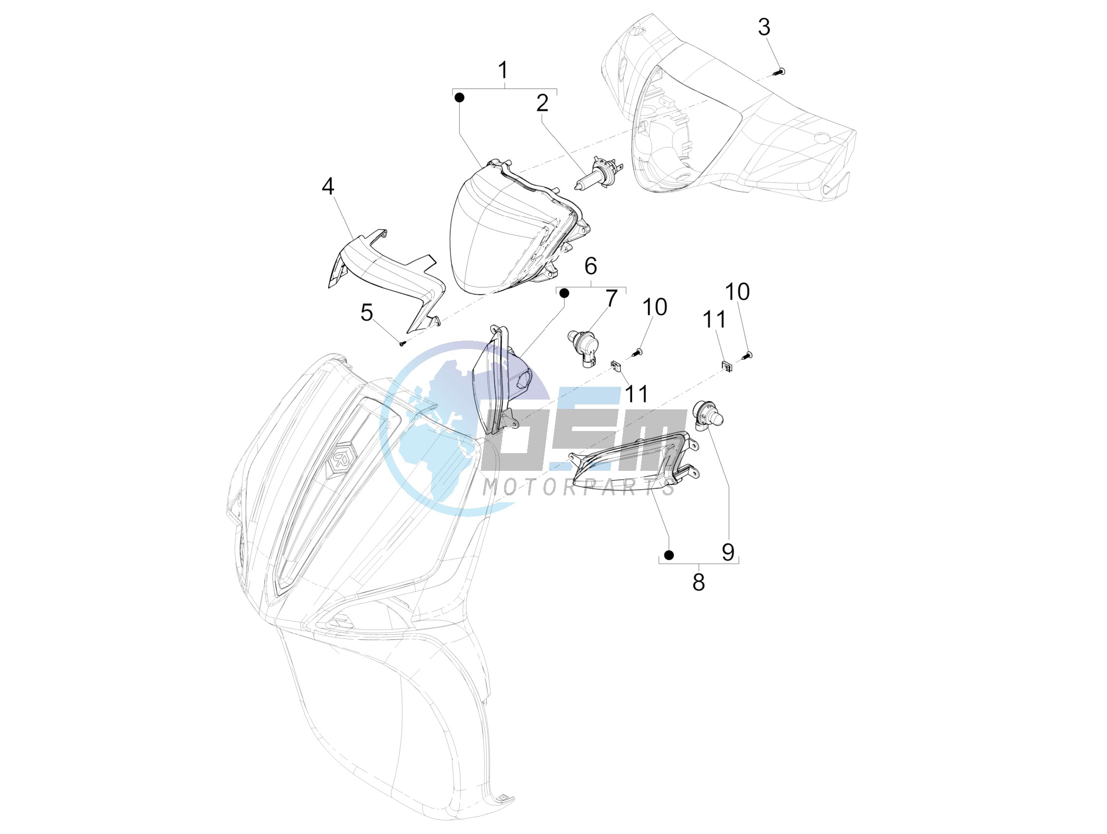 Front headlamps - Turn signal lamps