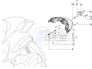 Beverly 500 2005-2006 drawing Tail light - Turn signal lamps