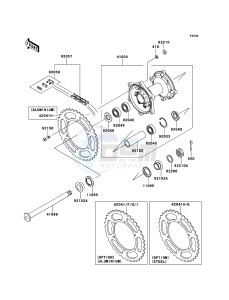 KX450F KX450FEF EU drawing Rear Hub