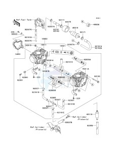 KSV 700 B [KFX 700] (B6F-B9F) B8F drawing CARBURETOR