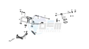 SYMPHONY ST 125 drawing CENTRAL STAND /SIDE STAND/ KICKSTARTER PEDAL