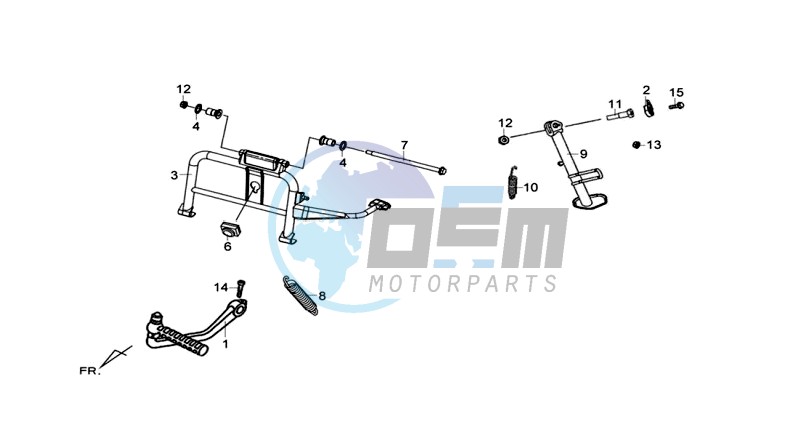 CENTRAL STAND /SIDE STAND/ KICKSTARTER PEDAL