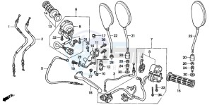 CB500S drawing HANDLE LEVER/SWITCH/CABLE