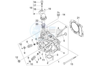 Beverly 300 ie Tourer e3 drawing Cilinder head unit - Valve