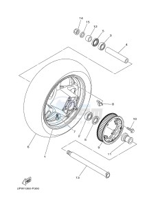 XP500 TMAX T-MAX 530 (2PWL) drawing REAR WHEEL