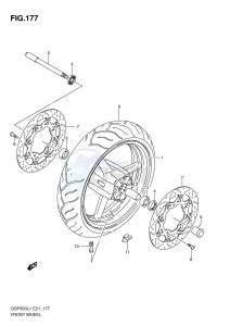 GSF650 (E21) Bandit drawing FRONT WHEEL (GSF650L1 E21)