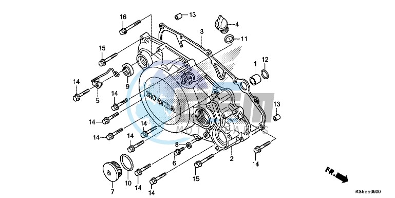 R. CRANKCASE COVER