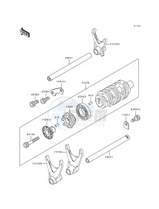 ZX 750 K [NINJA ZX-7R] (K1-K2) [NINJA ZX-7R] drawing CHANGE DRUM_SHIFT FORK