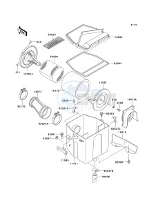 KLF 250 A [BAYOU 250] (A6F-A9F) A8F drawing AIR CLEANER