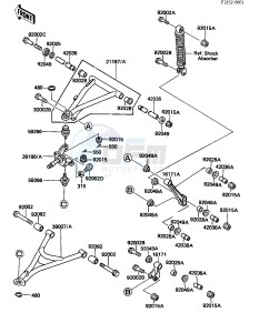 KLF 300 A [BAYOU 300] (A1) [BAYOU 300] drawing FRONT SUSPENSION