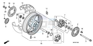 CB600F3A UK - (E / MKH ST) drawing REAR WHEEL