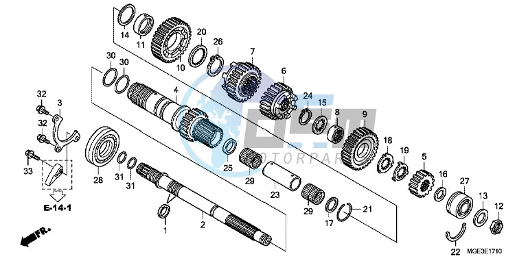 TRANSMISSION (VFR1200FD) (MAINSHAFT)