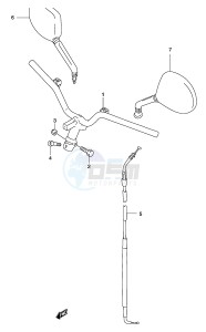 AY50 (P19) katana drawing HANDLEBAR (MODEL AY50WR K1 K2 AY50W K3 K4)