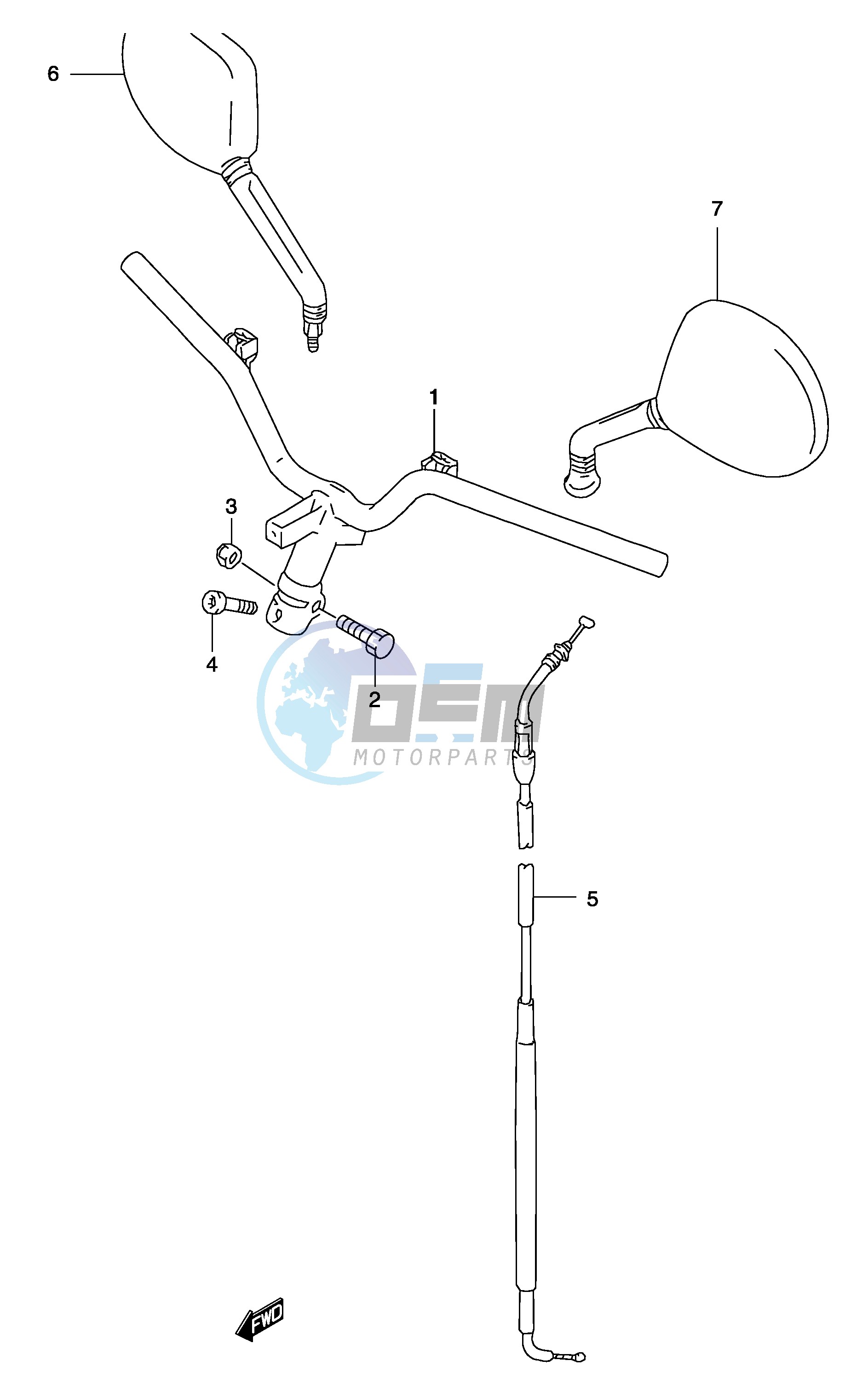 HANDLEBAR (MODEL AY50WR K1 K2 AY50W K3 K4)