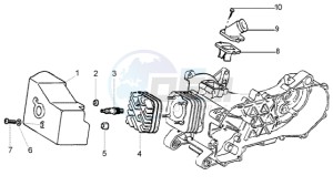 Liberty 50 2t RST drawing Cylinder head - Cooling hood - Inlet and induction pipe