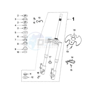 FIGHT 3 E drawing FRONT FORK / STEERINGHEAD