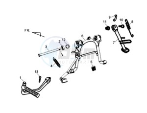 ORBIT II 50 TS drawing CENTRAL STAND - SIDE STAND - KICKSTARTER PEDAL