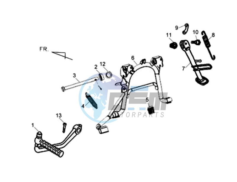 CENTRAL STAND - SIDE STAND - KICKSTARTER PEDAL