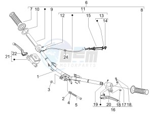 Fly 50 4t drawing Handlebars - Master cilinder