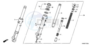 WW125D PCX125 - WW125 UK - (E) drawing FRONT FORK