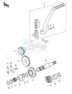 KL 250 A [KLR250] (A3-A4) [KLR250] drawing KICKSTARTER MECHANISM -- 80-81 KL250-A3_A4- -