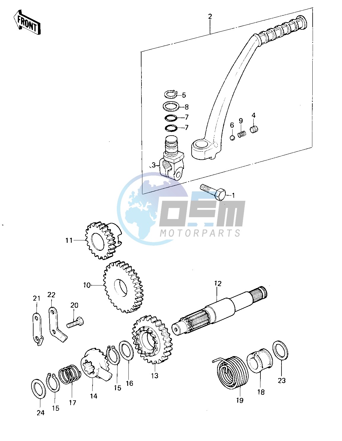 KICKSTARTER MECHANISM -- 80-81 KL250-A3_A4- -