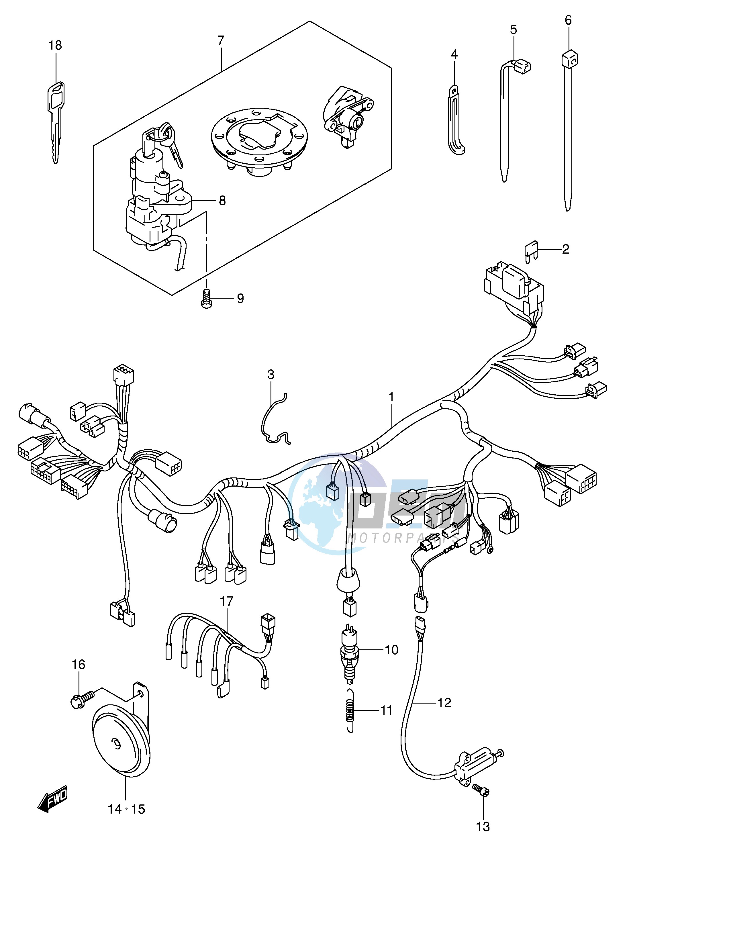 WIRING HARNESS (GSF1200K3 K4 ZK4 K5 ZK5)