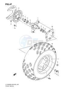 LT-Z400 (E28-E33) drawing FRONT WHEEL