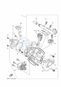 YFM700FWAD YFM70GPAK (B4FF) drawing THROTTLE BODY ASSY 1