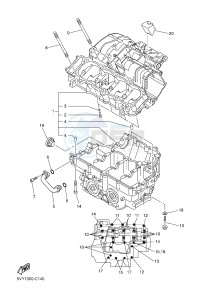 FZ8-NA FZ8 (NAKED, ABS) 800 FZ8-N ABS (59P8) drawing CRANKCASE