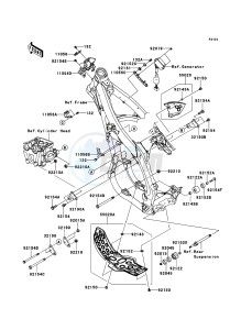 KX450F KX450FDF EU drawing Frame Fittings