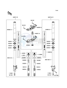 Z750 ZR750L7F GB XX (EU ME A(FRICA) drawing Front Fork