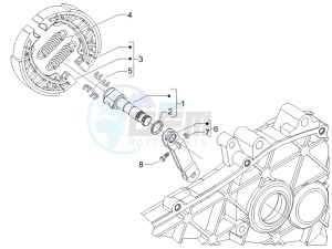 Liberty 125 4t 2v e3 drawing Rear brake - Brake jaw