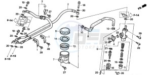 CBR1100XX SUPER BLACKBIRD drawing RR. BRAKE MASTER CYLINDER