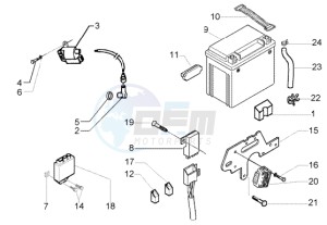 X9 250 Evolution drawing Electrical device - Battery