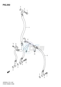 GSF650 (E21) Bandit drawing FRONT BRAKE HOSE (GSF650SUL1 E21)