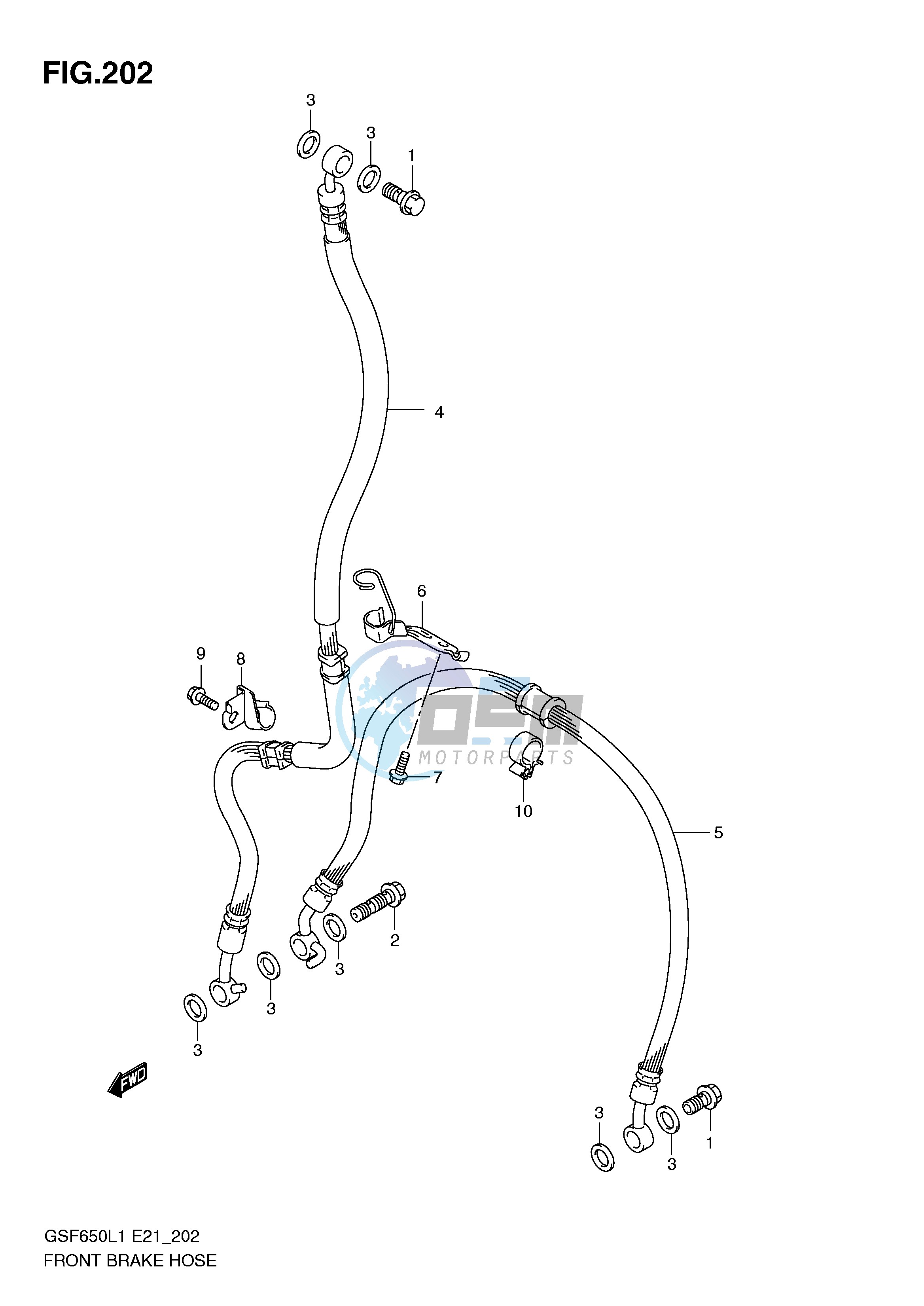 FRONT BRAKE HOSE (GSF650SUL1 E21)